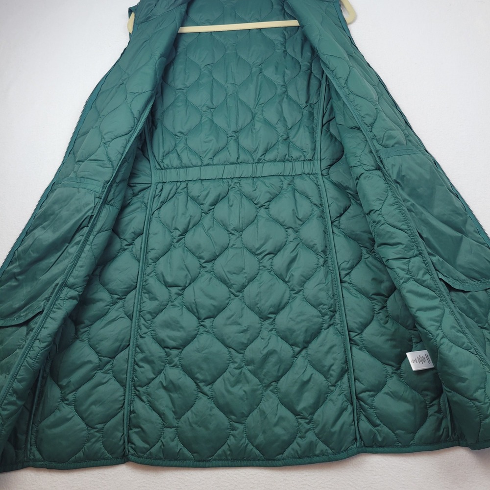 Coldwater Creek Womens Puffer Vest Green Quilted Longline Full Zip Size M 605759 - Picture 5 of 14